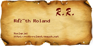 Róth Roland névjegykártya